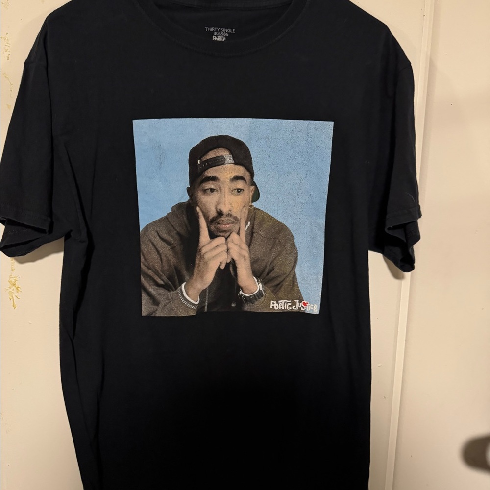 Justice Black Graphic Tee with Iconic Print